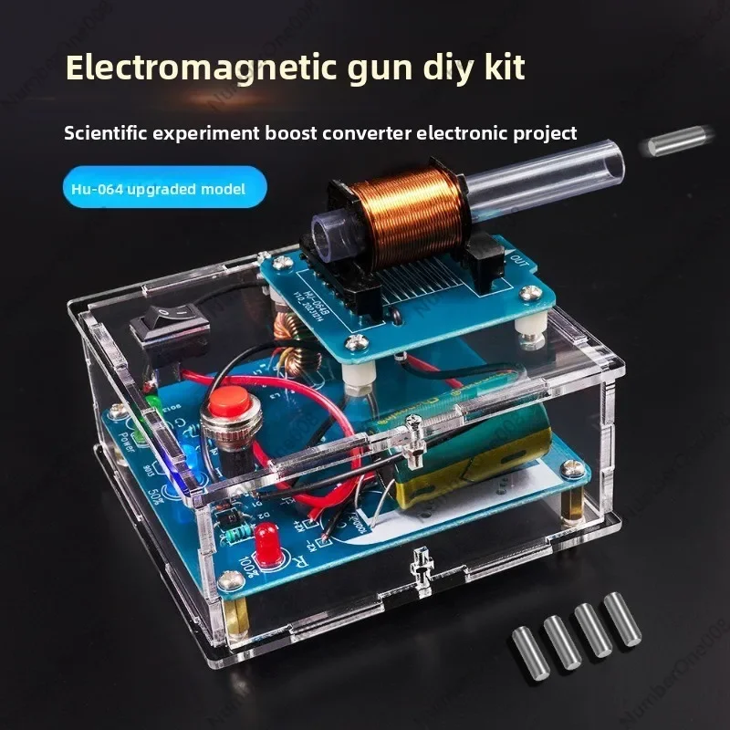 High Voltage DIY Coil Launcher Kit, Electromagnetic Experiment Module with Circuit Board Soldering Practice