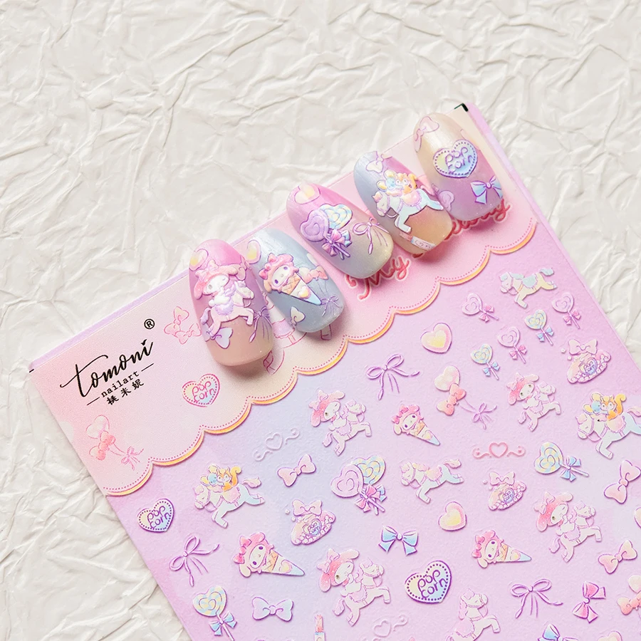1Pcs Sanrio Nail Stickers Assorted Elements Kawaii Nail Art Supplies LongLastingBrightColorSoftFitNoDamageToNaturalNails For nai