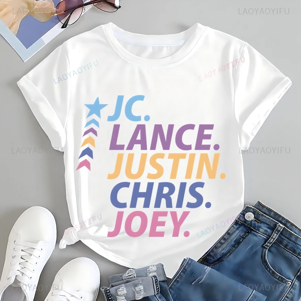 JC, Lance, Justin, Chris, Joey NSYNC Printed T-shirt Top NSYNC Band Trend Short Sleeve Unisex Shirt Graphic Oversized T-shirt