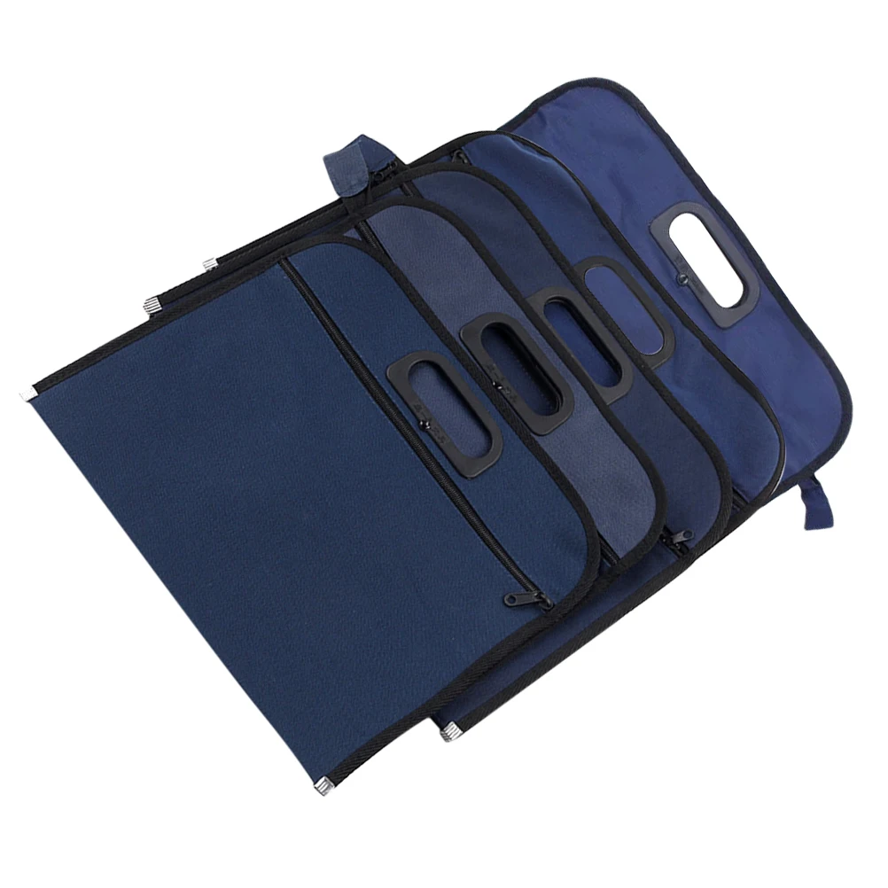 

5 Pcs Waterproof File Package Documents Bag Folder with Zipper Safe Holder Storage Bags Oxford Cloth Pouch Office Fabric