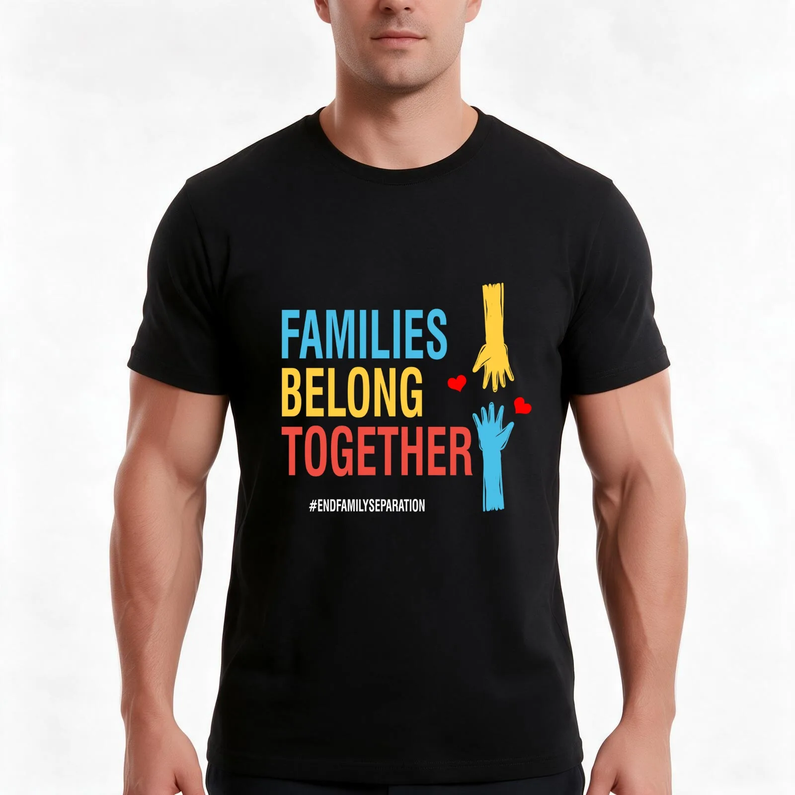 Families Belong Together #EndFamilySeparation Stop Separating Immigran T-Shirt, Summer Casual Cotton Tee, Vintage Graphic Print
