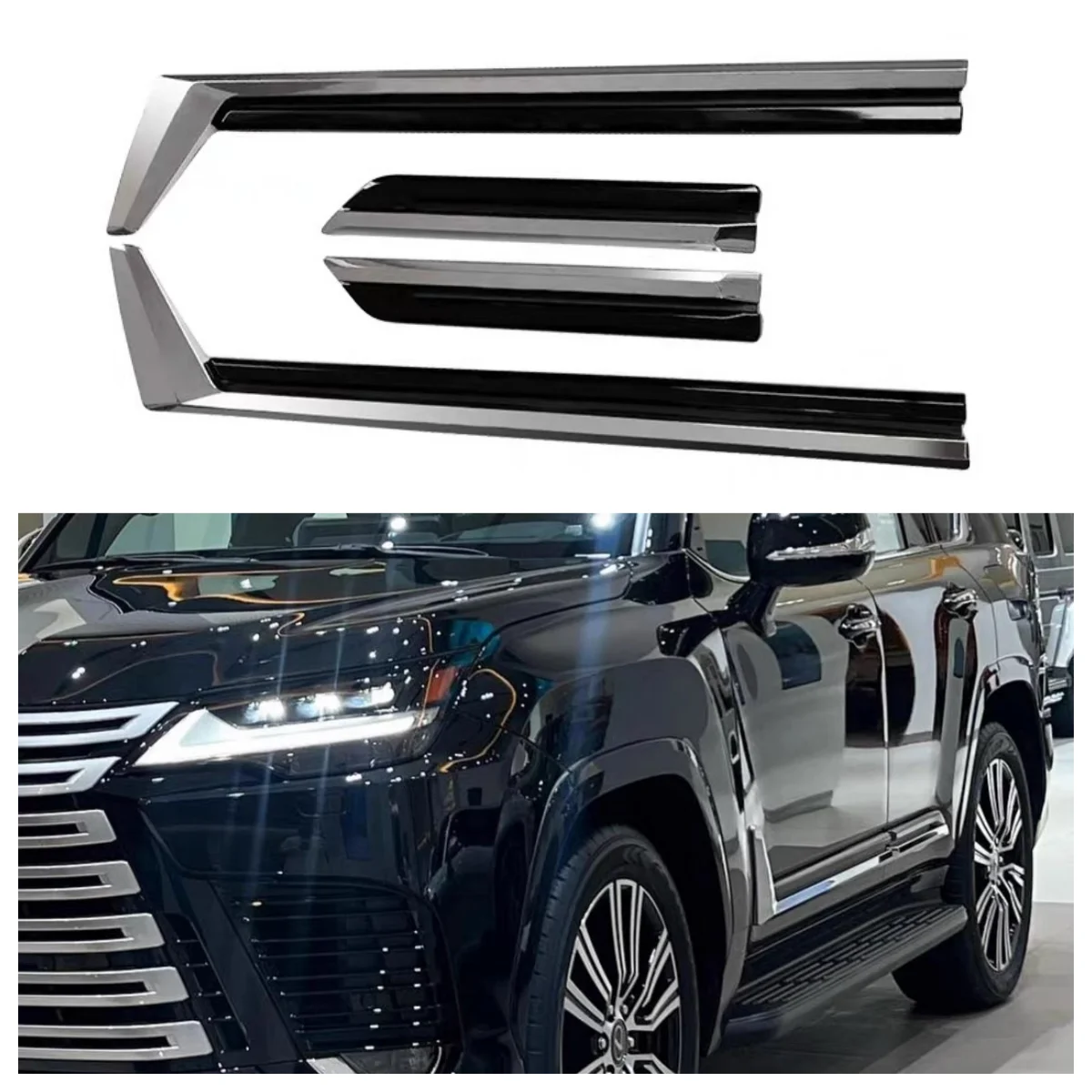 4PCS Side Molding Trim Door Protector Door Trim Strip Kit for Lexus LX600 LX500D 2023 2204