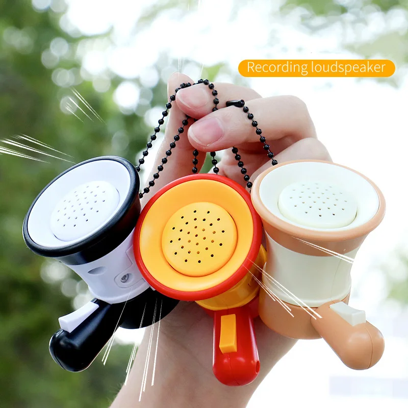 Mini Funny Megaphone Recording Keychain Pendant Kids Handheld Voice Changer Children Speaker Amplifier Recorder Key Ring Toys