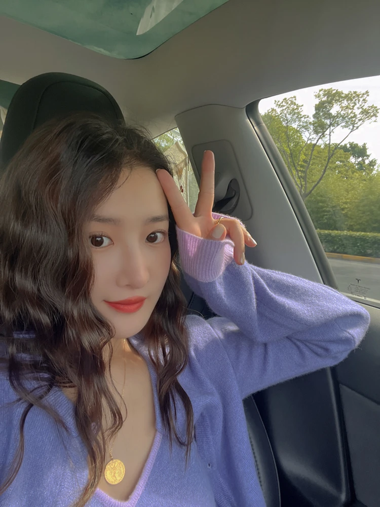 

Элегантный шелковый вязаный кардиган TZCOx с французским дизайном в стиле колор-блок, осенний модный комплект для женщин