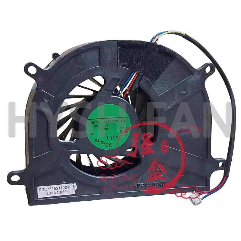 Ventilador integrado da turbina com controle de temperatura, grande fã, AB1012UX-YEB, PWM, 105*88*31mm, 12V