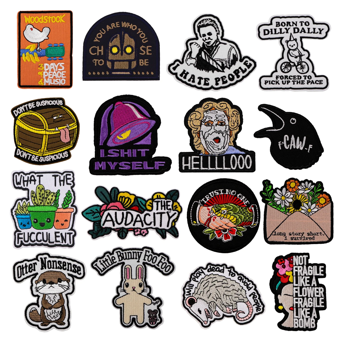 

Cute Cartoon Animal Quotes Patch Embroidery Funny Quotation Embroidered Logo Garment Accessories Sticker Patches Clothing Gifts