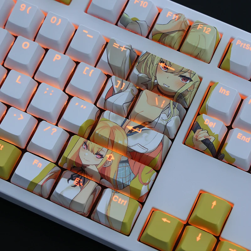 108 tasti/Set Kitagawa Marin Anime Custom PBT Dye Sublimation Keycaps fai da te per tastiera meccanica traslucida per interruttori MX