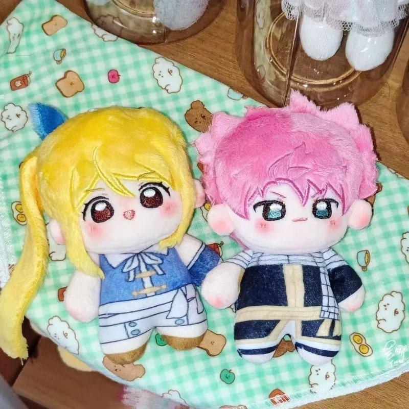 

New Fairy Tail Natsu Lucy Plush Doll Set 10cm Soft Anime Stuffed Toys Cute Cotton Plushies for Fans Collectible Keychain Gift