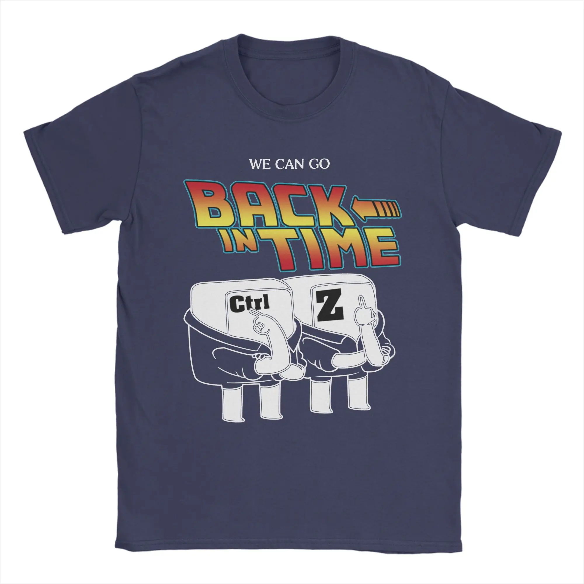 Funny Nerd Tech Keyboard Back In Time Ctrl Z T-Shirt Men's  Tops Programmer Developer Programming Nerd Cotton Summer Clothing