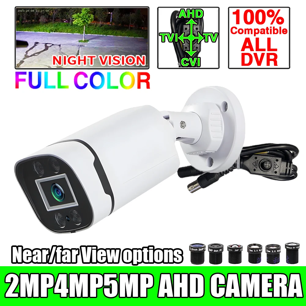 

CVBS/TVI/CVI AHD 4in1 Plug And Play Полноцветная камера 8MP HD 1080P 5MP 4MP Автоматический светодиодный уличный водонепроницаемый уличный фонарь с кронштейном