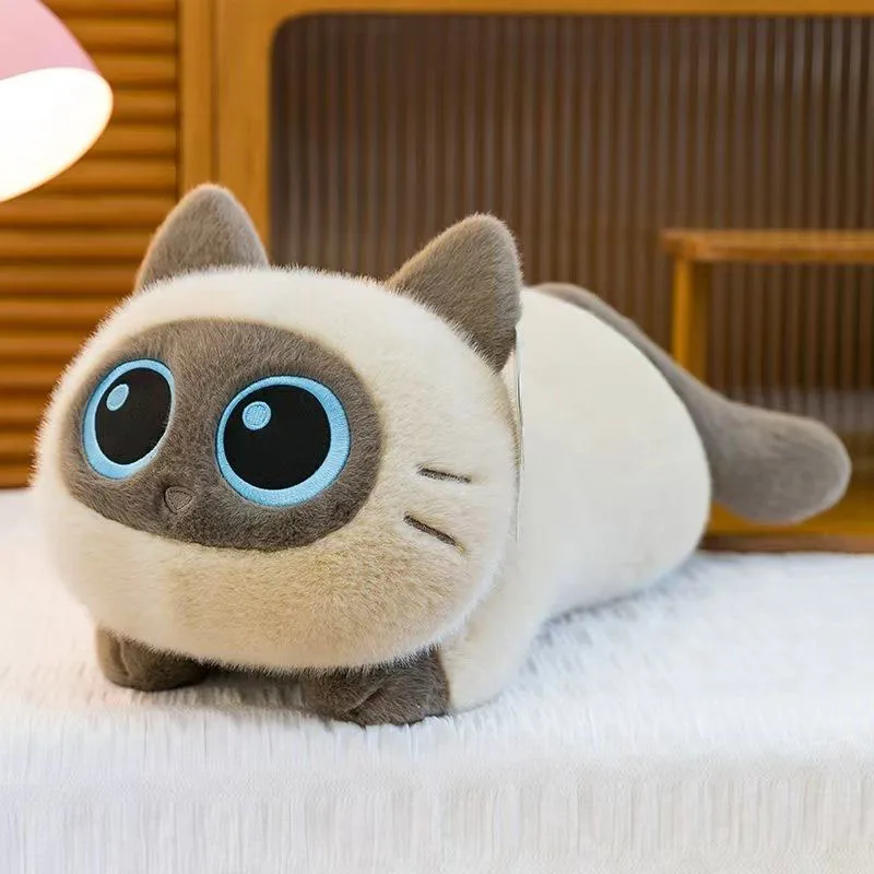 Cute Cat Plush Toy Soft Fluffy Filled Kitten Pillow in 4 Colors Suitable for Kids  Adults Home Decoration Pillows Birthday Gifts - view 6