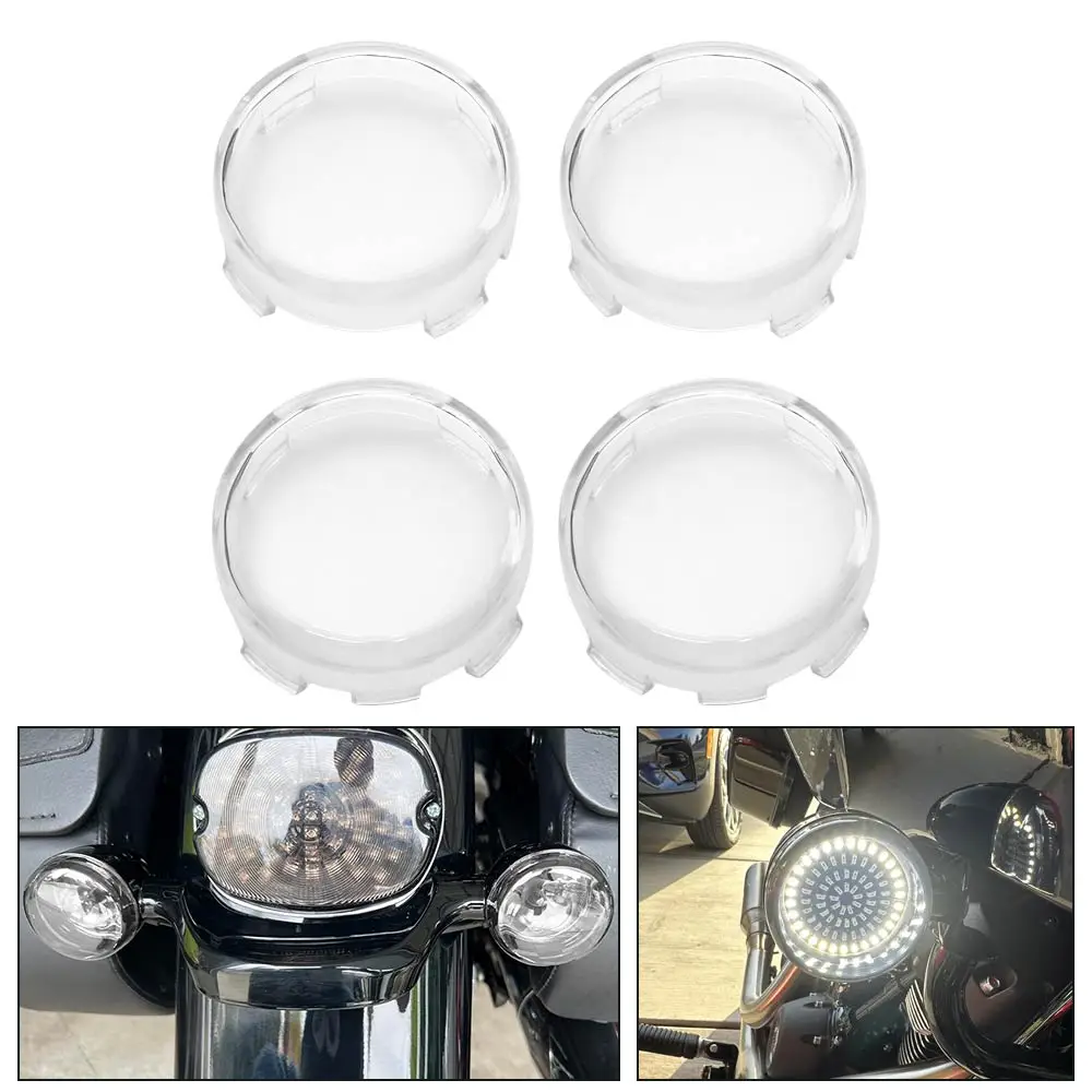 2Pair Motorcycle Turn Signal Light Lens Cover For Harley Touring Road King Street Electra Glide Sportster Dyna Softail 2000-2016