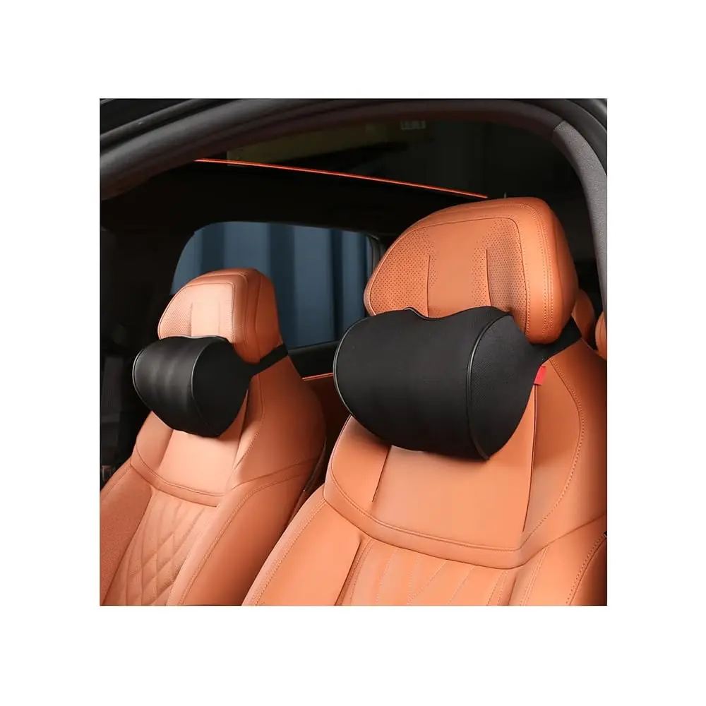 

2 pcs Car Neck Pillow Car Headrest Pillow for Driving 100% Memory Foam,Car Pillow Headrest Comfortable Ergonomic Design (Black)
