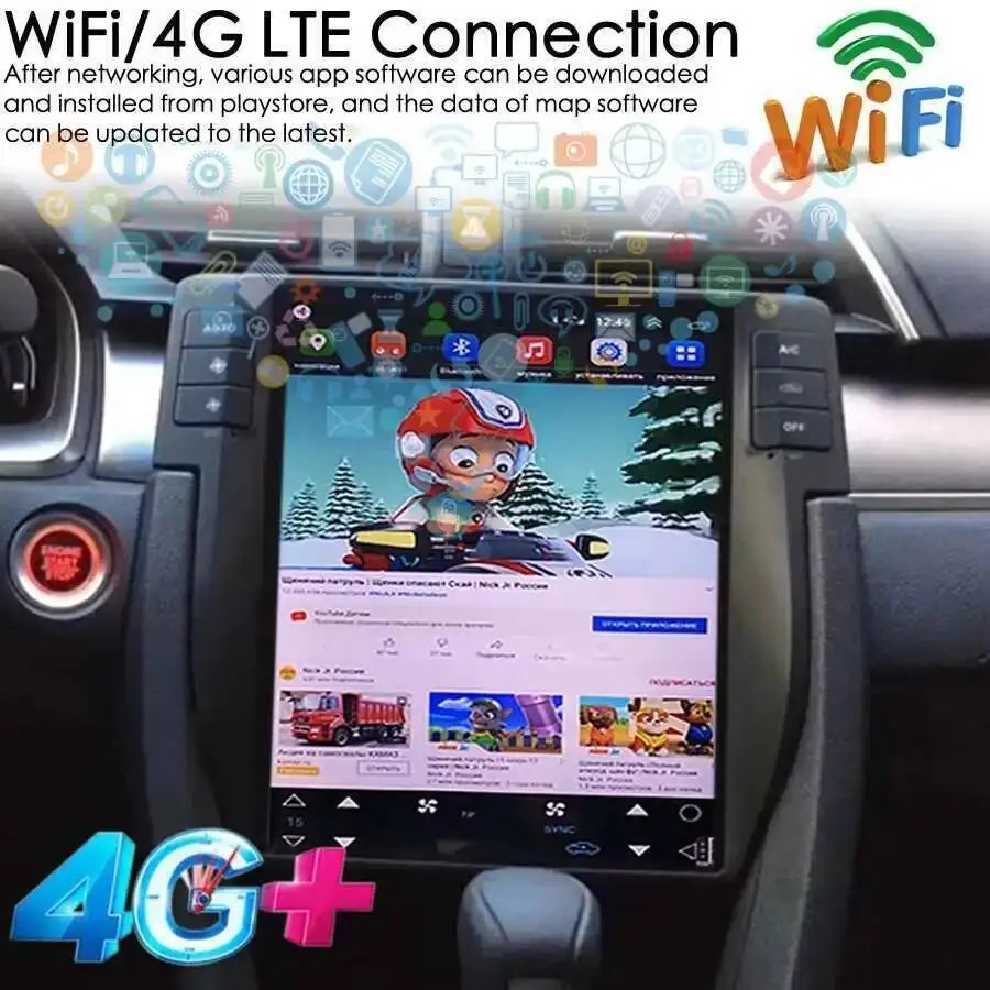 10.4 بوصة أندرويد 15 Carplay راديو السيارة التلقائي لهوندا سيفيك 2016-2022 4G واي فاي مشغل فيديو الوسائط المتعددة نظام تحديد المواقع والملاحة رئيس وحدة #1