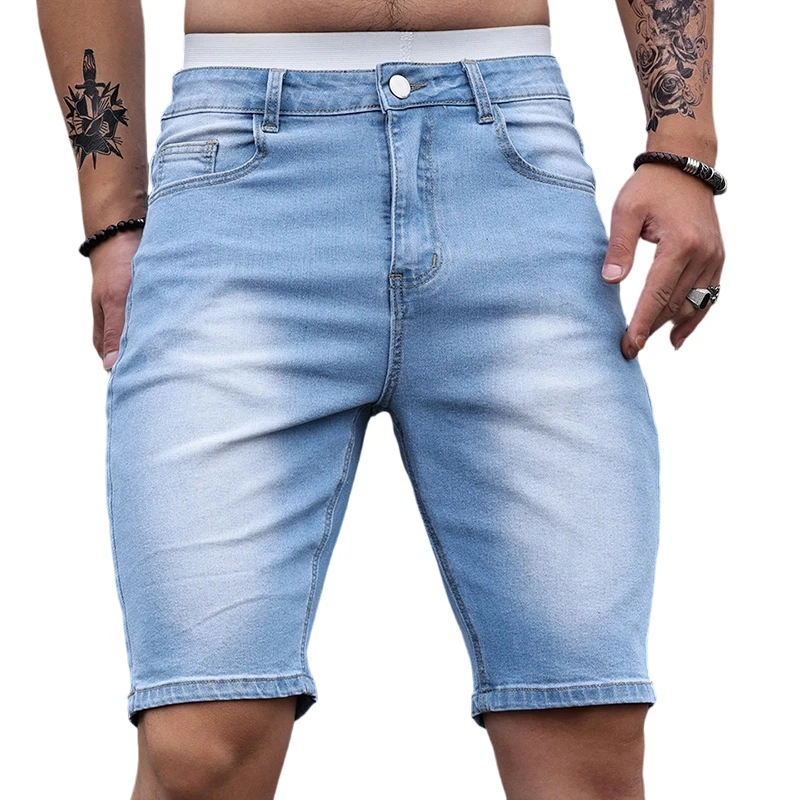 2026 Mens Stretch Denim Shorts Summer Casual Slim Fit Jeans Shorts Lightweight Comfortable Streetwear Y2K Fashion Vacation