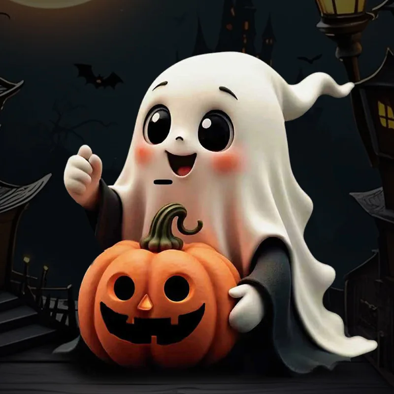 

2025 New Halloween Popular Ghost Pumpkin Home Decoration Creative Design Desktop Decoration Crafts Ornaments