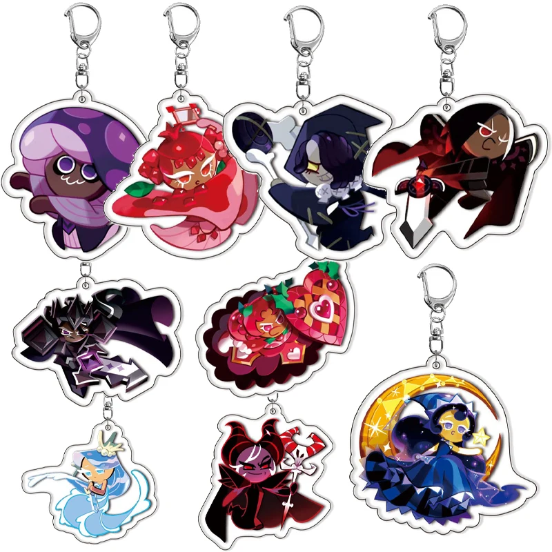 

Cookie Run: Kingdom Anime Cartoon Characters Pattern Acrylic Keychain Kawaii Cute Backpack Charm Ornament Students Gifts Decor
