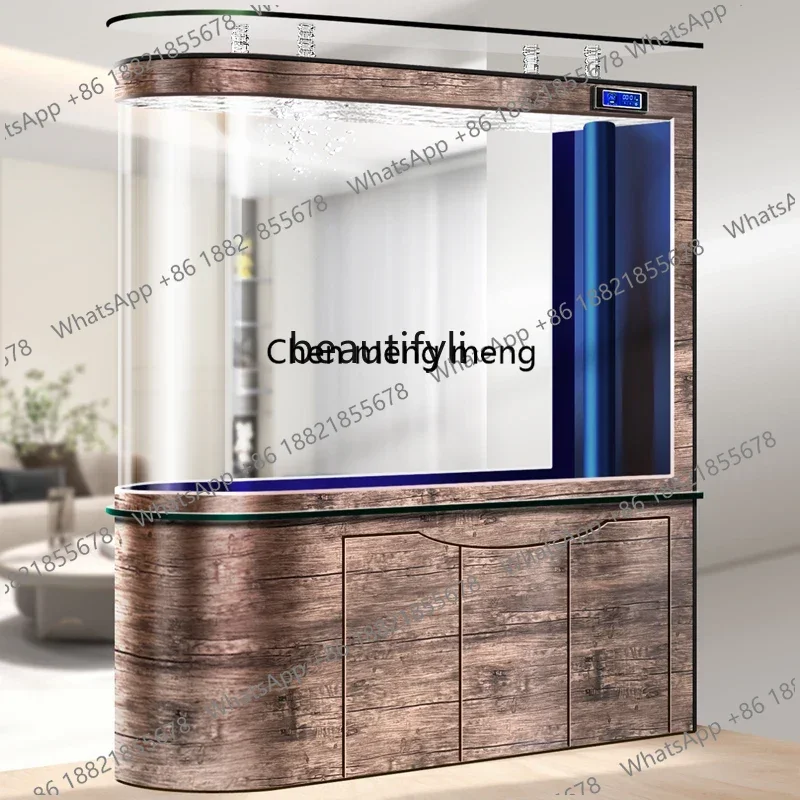 zS173X1Entry door porch partition screen, fish tank living room, new bottom filter medium and large household aquarium