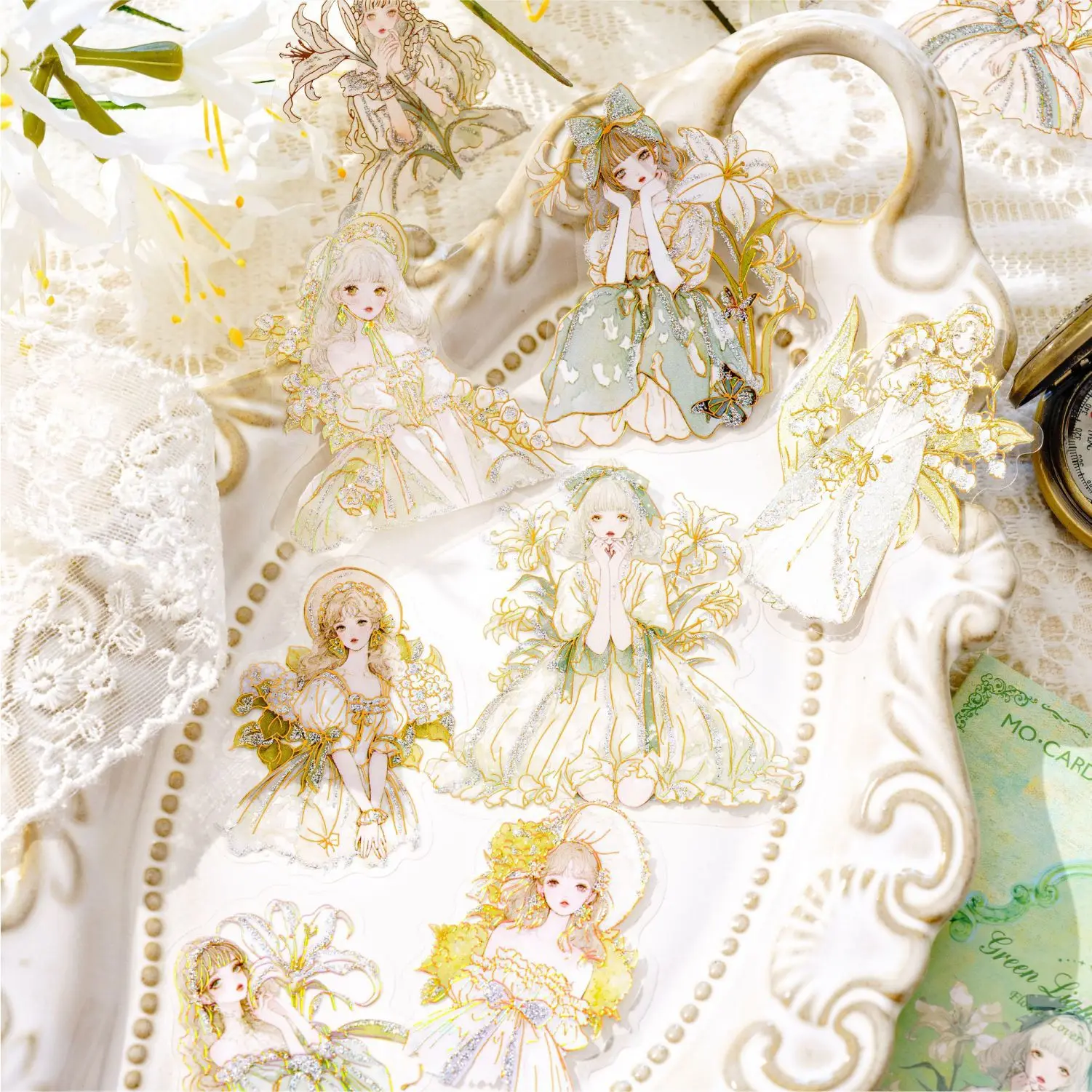 20 Pcs/pack Flower Lovers Series Decorative Sticker Retro Collage Scrapbooking Label Diary Album Journal Planner