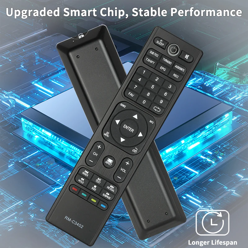 Control Remoto RM-C3402 RMC3402 para JVC, Compatible con Televisores JVC LT-32N370A LT-32N386A LT-40N570A LT-50N590A LT-50N790A LT-55N550A