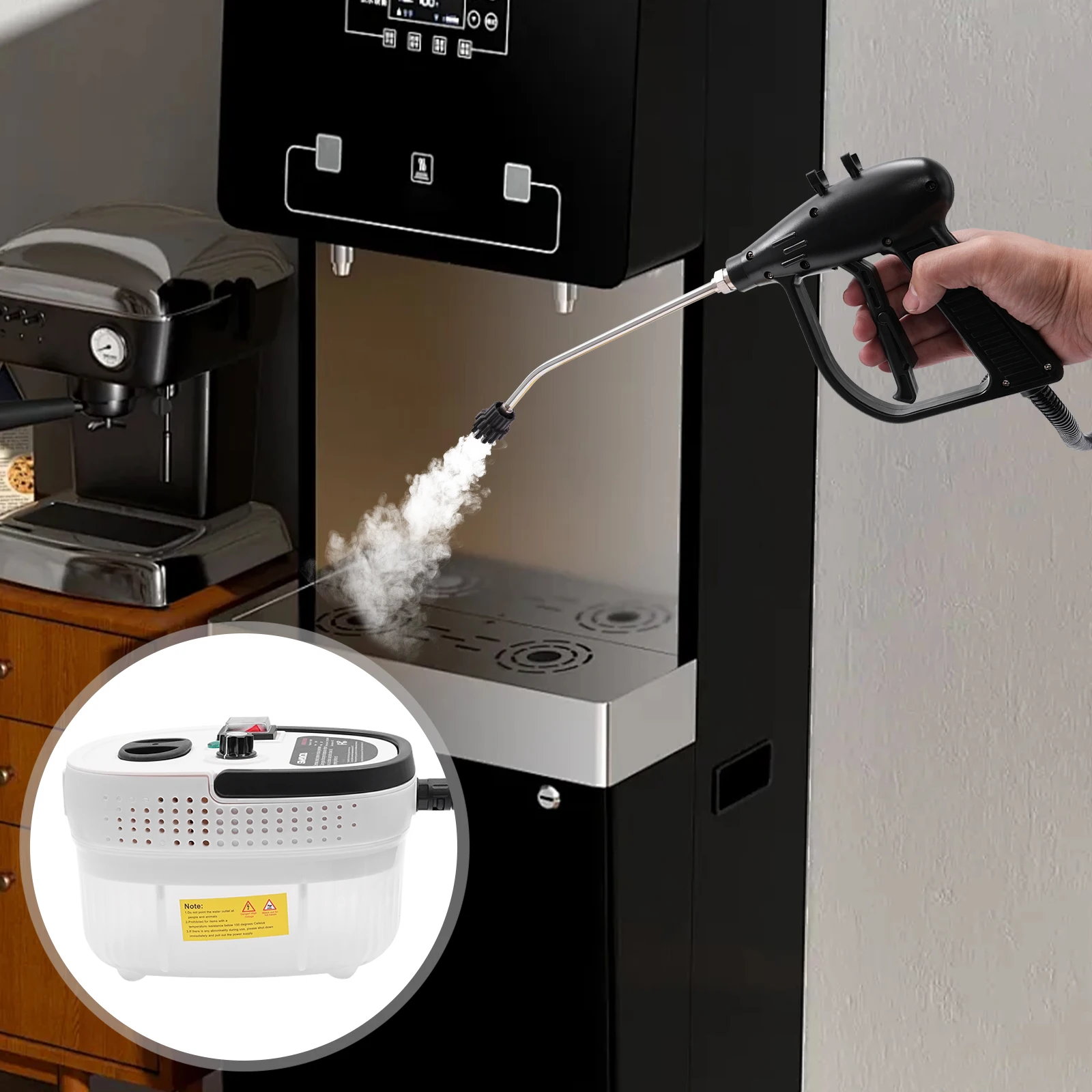 Limpador a vapor de alta temperatura, 2500w, 110v, 1,2l, máquina de limpeza a vapor para casa, ar condicionado, cozinha, capô, carro