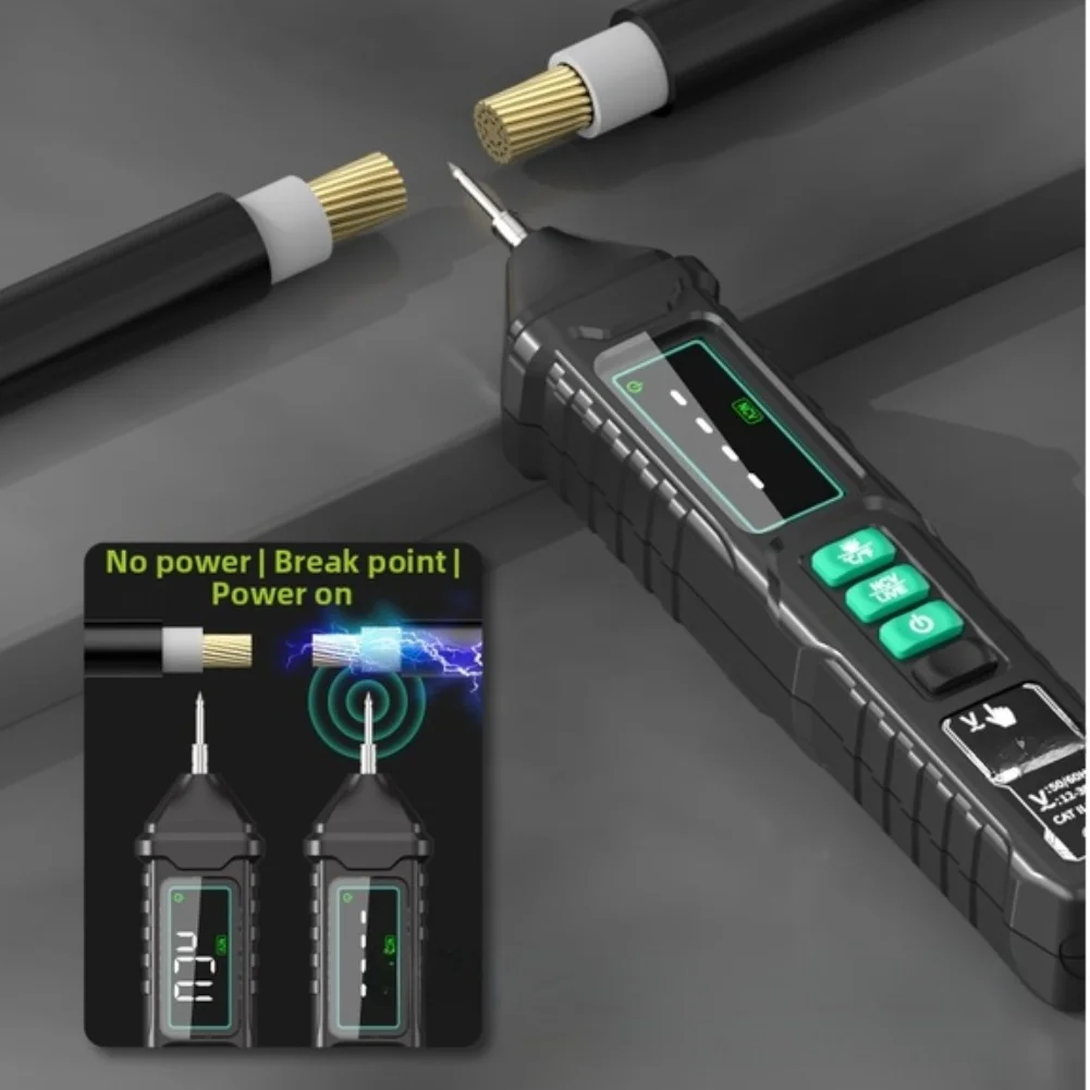 FY18K Digital Voltage Tester Pen LCD Screen Non Contact AC Detector Live Wire Breakpoint Finder NCV Electrical Tool