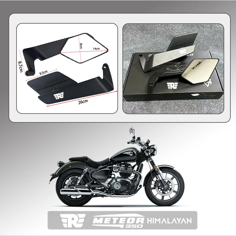 

Motorcycle Folding Wind Wing Aluminum Alloy Side Rearview Mirror For Royal Enfield Meteor 350 Royal Enfield Meteor350 500 Mirror