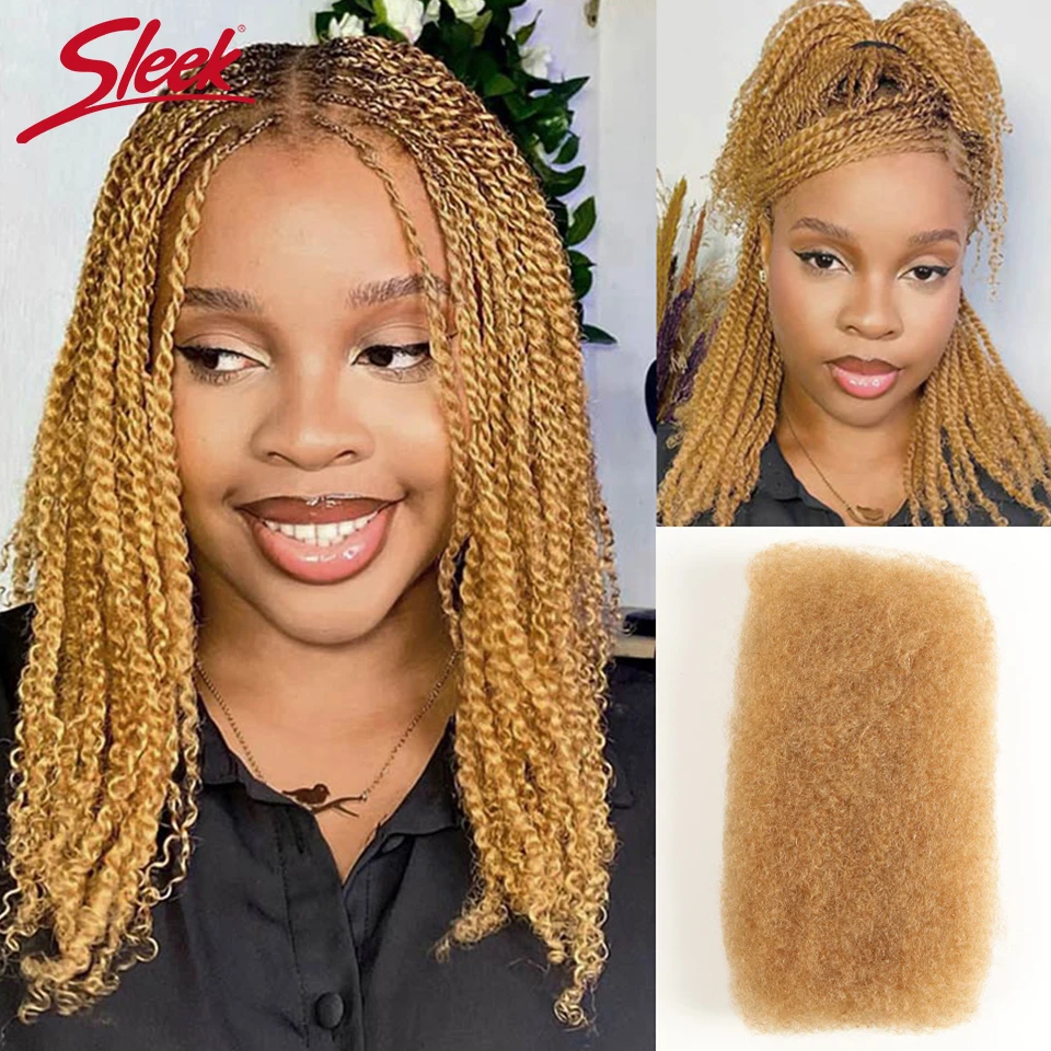 Braziliaanse QVR Afro Kinky Bulk Menselijk Haar Voor Vlechten Dreadlock Haar 50 g/stk Virgin Natuurlijke Bruin Remy Menselijk Haarverlenging