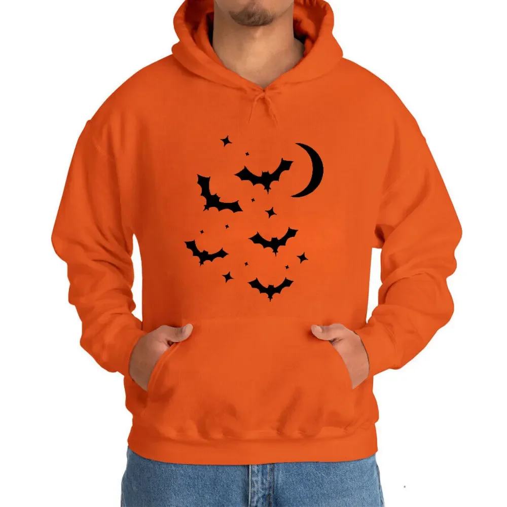 

Halloween Bat Graphic Long Sleeve Hoodies Hooded Funny Halloween Sweatshirt Spooky Season Hoody Halloween Gift Unisex Hoodie