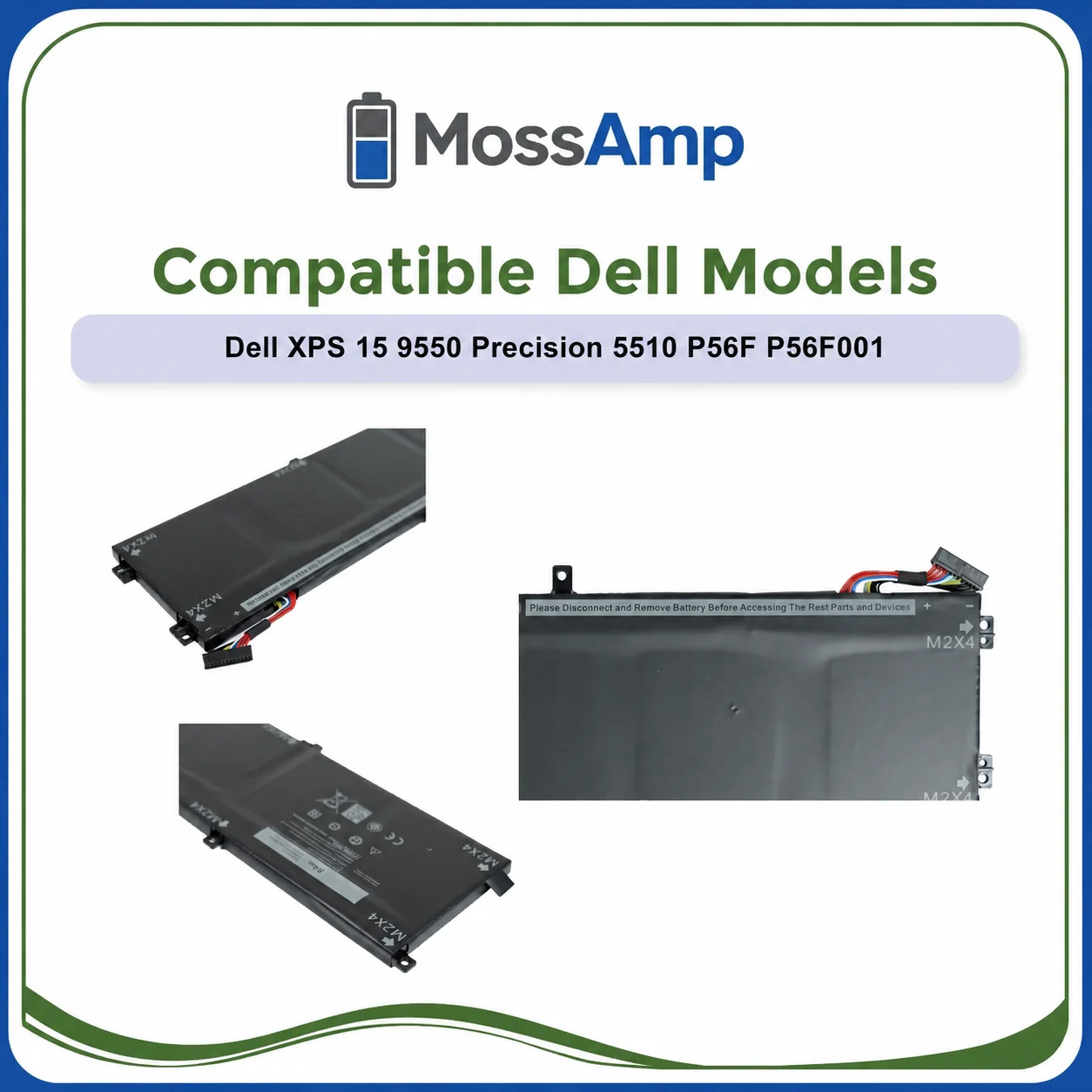 MossAmp 4GVGH 11.4V 84Wh Laptop Battery for Dell XPS 15 9550 Precision 5510 P56F P56F001 1P6KD 01P6KD T453X