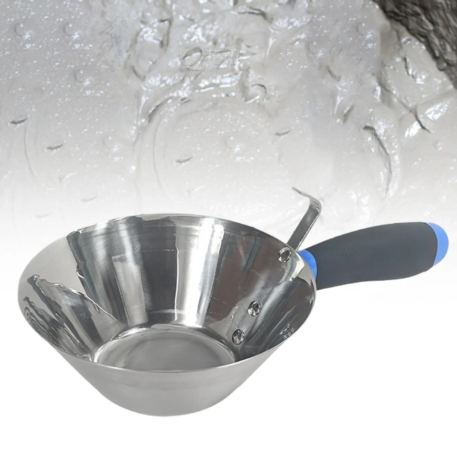 

Bucket Scoop Stainless Steel with Hanging Clip Heavy Duty for Landscaping Garden Stucco Tool Bricklaying Plastering DIY Projects