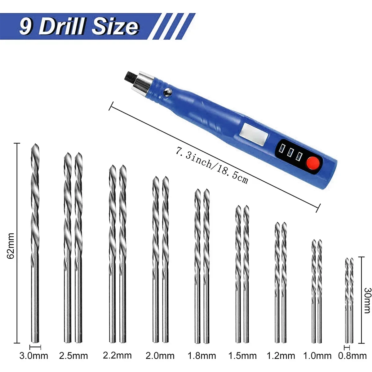 Mini Electric Drill Pen Cordless Rotary Tool USB Rechargeable 2000mAh Engraving Pen Wireless Etching Drill Grinding Accessories