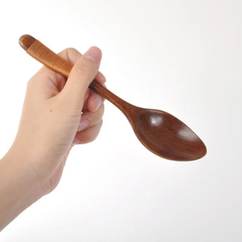 Coffee Wooden spoon Tableware Handle Knitting Tool Condiment 2pcs Utensil Teaspoon Catering 18.5*4cm Kitchen Useful