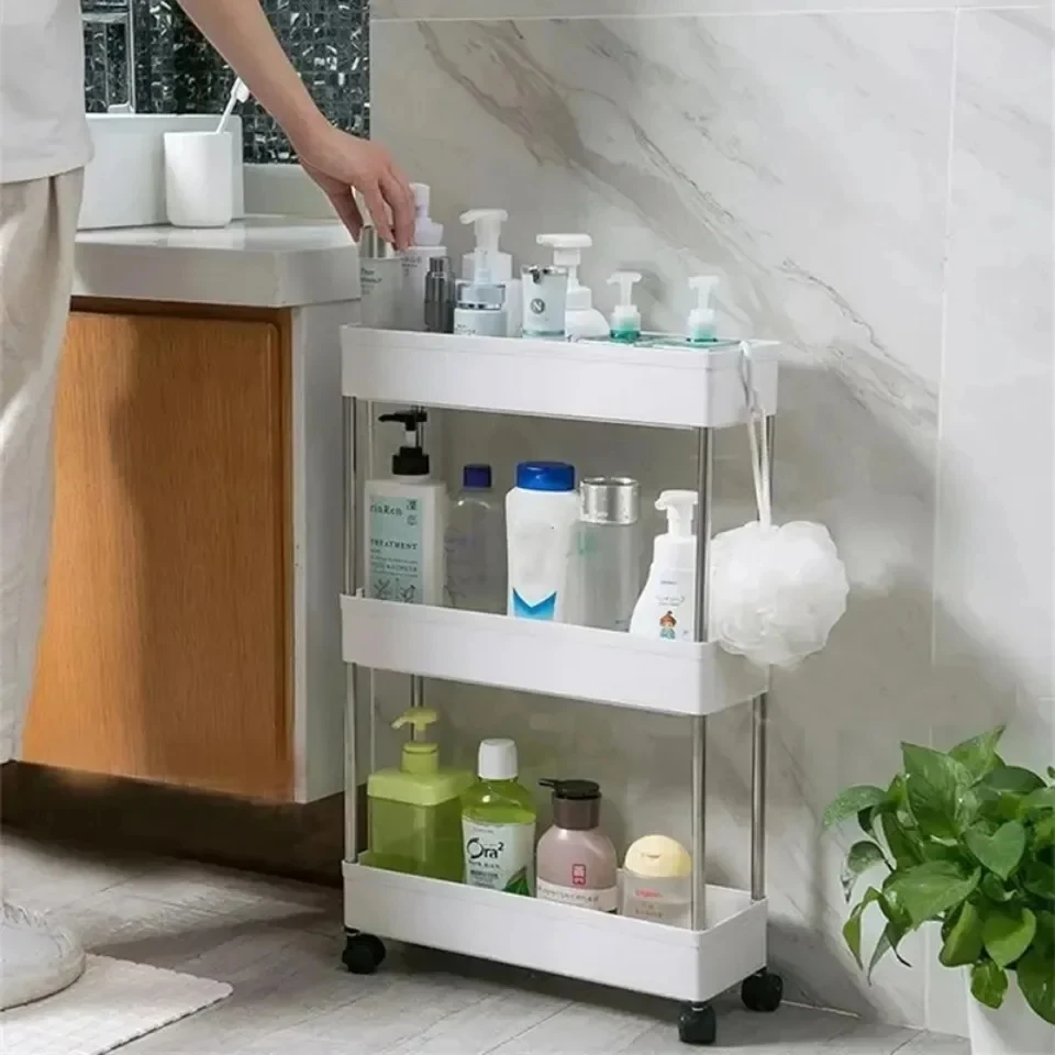 1pc 3/4 Tier Rolling Storage Cart High Capacity Storage Shelf Movable Gap Storage Rack Kitchen Bathroom And Livingroom Organizer image 5