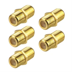 5 Pcs F Type Coupler Adapter Connector Female F/F Jack RG6 Coax Coaxial Cable High Quality SMA RF Coax Connector Plug F81 F-KK
