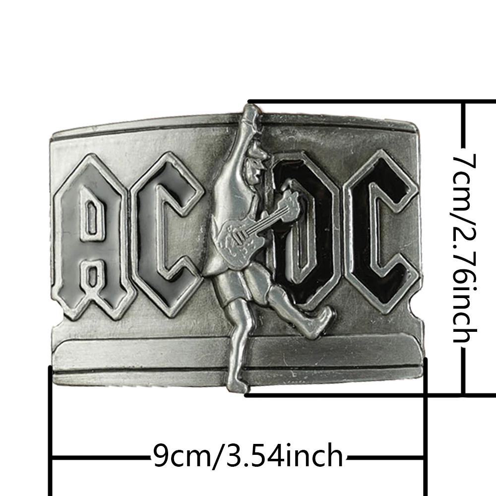 1 AC DC حرف Music Rock Star مشبك حزام مبتكر للرجال يمكن ارتداؤه مع أي نمط من الحزام