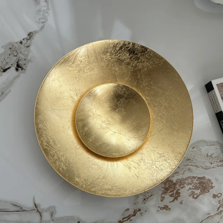 Imported brass fruit plate high-end sense office art tea room new Chinese zen ornament