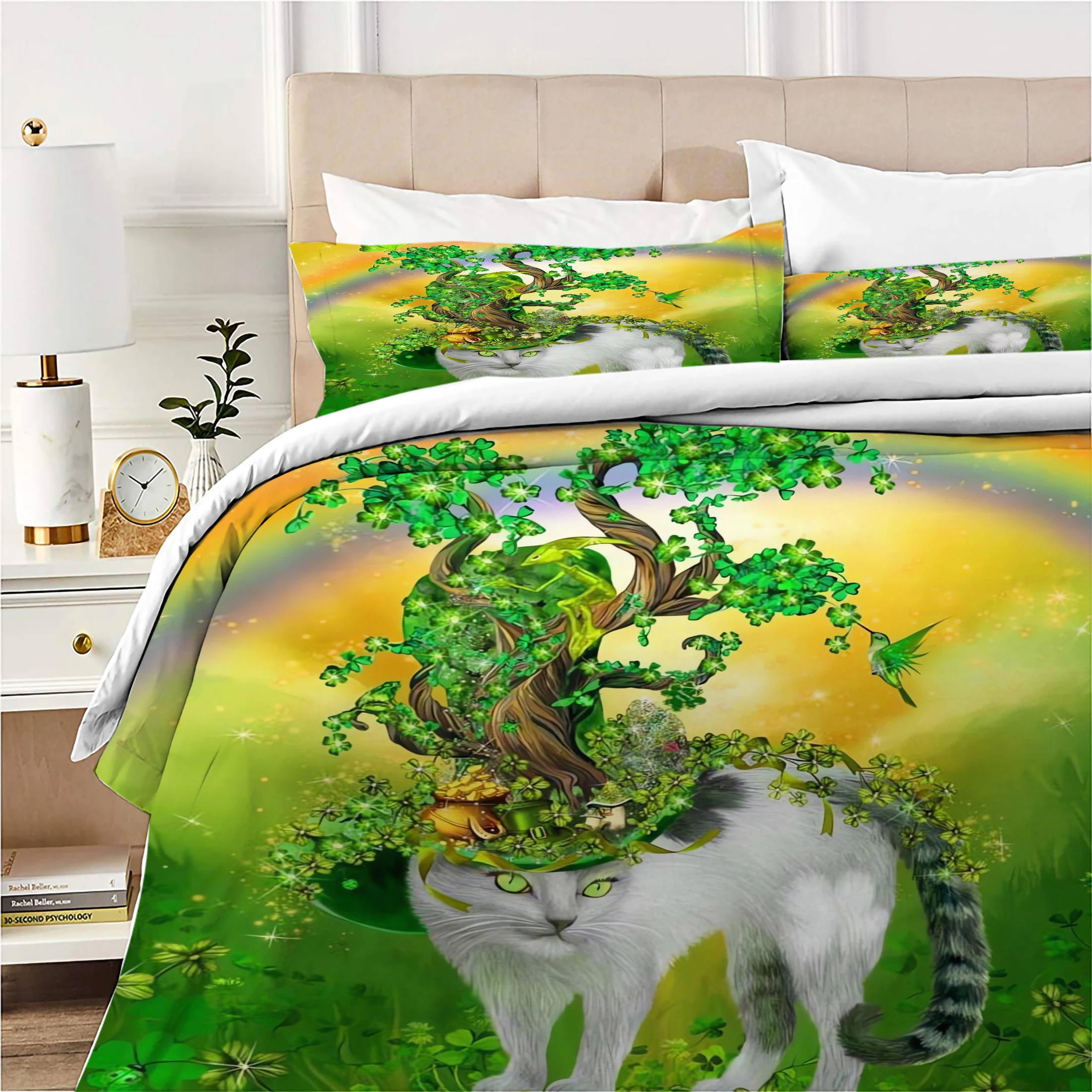 Home Quilt Cover 3D Creative Duvet Cover Cat Bedding Set Animal Comforter Cover Set