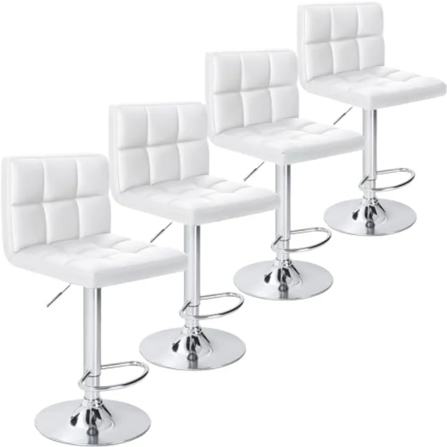 

Bar Stools Modern Adjustable Swivel Barstools, Armless Hydraulic Kitchen Counter Bar Stool Extra Height Square Island Barstool