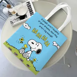 Snoopy Woodstock accessori Tote Bag in tela per le donne arachidi estetiche Cartoon Comic Trend Bags Handbang