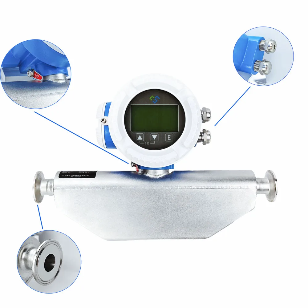 T-Series Digital Coriolis Mass Flow Meter For Fluid Liquid Gas Air Oil With 0.15% Accuracy Stainless Steel OEM DN40 Flange