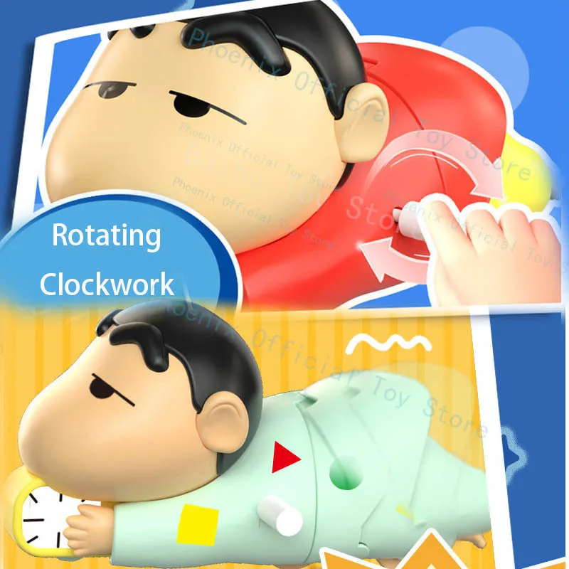 NEW Crayon Shinchan Wind-up Toy Anime Shin Chan Dynamic New Life Series Action Figure Cute Clockwork Model Kids Christmas Gift