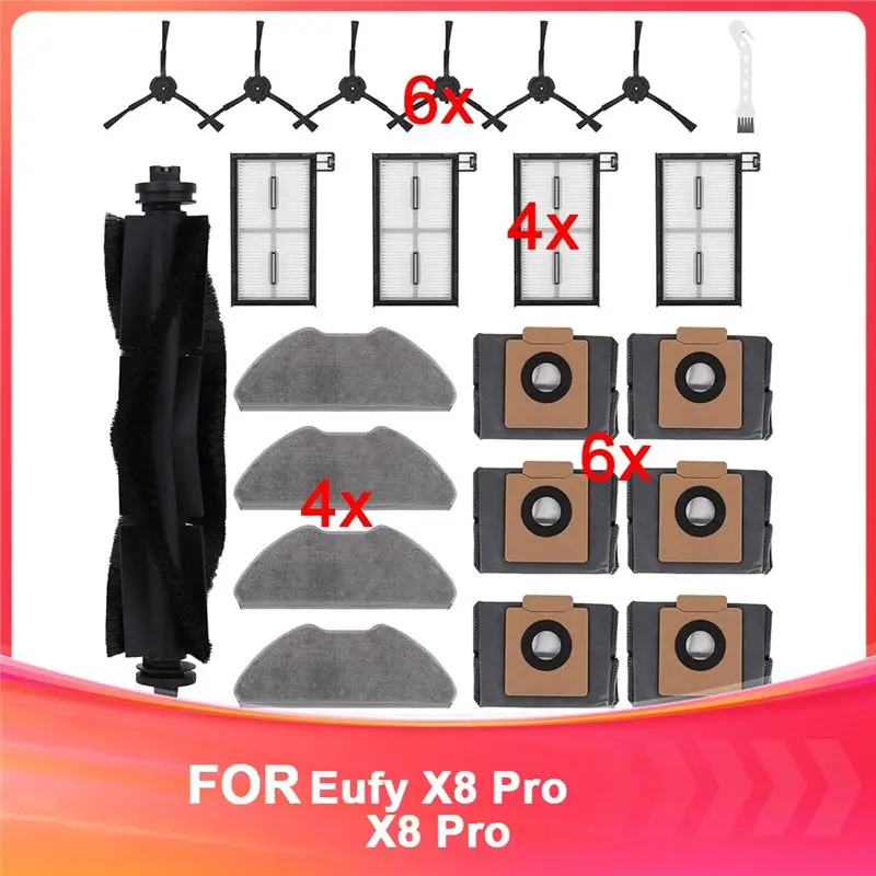 

ABUH-22 Pcs For Eufy X8 Pro Series Robot Vacuum Cleaner Replacement Parts X8 Pro Accessories Kit Main Brushes Brush