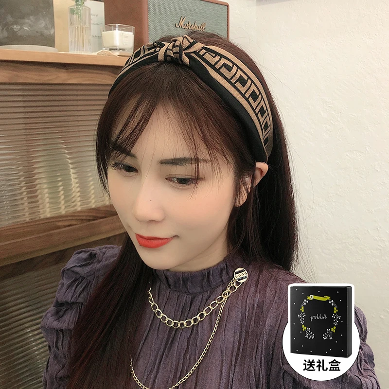 New Fashion Women Hairband Wide Side Headband Cross Knot Turban Classic Striped Headwear Girls Hair Accessories Drop Shipping