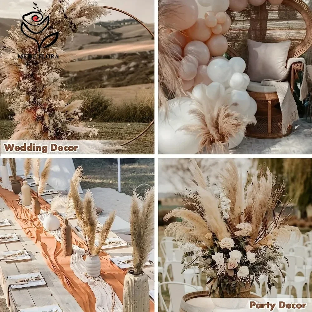 15pcs Pampas Grass Dried Flowers Bouquet Wedding Party Decoration Natural Real Fluffy Phragmites Pampa Boho Home Christmas Decor