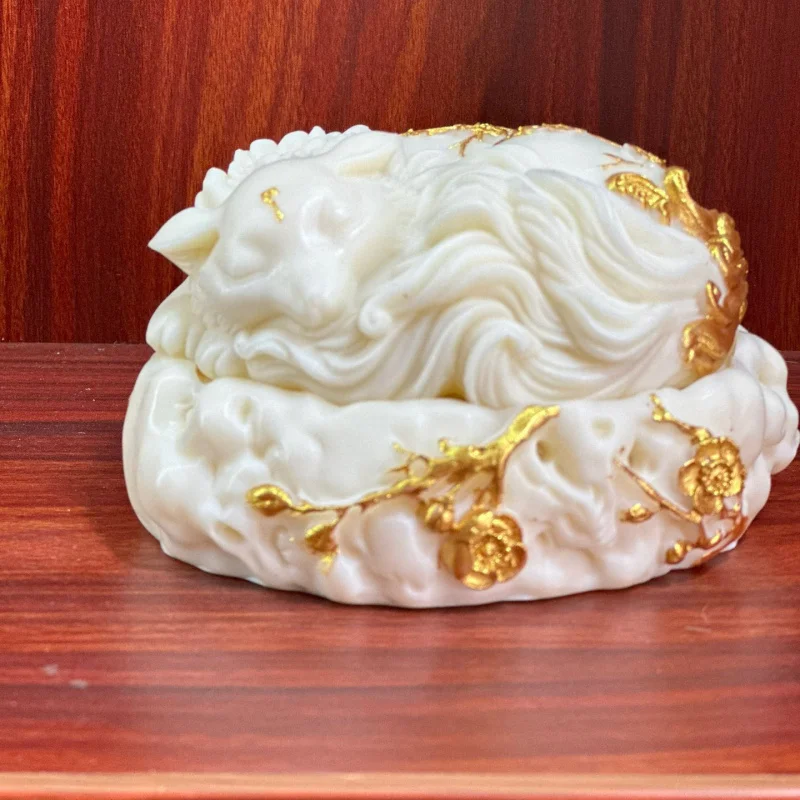 

Ivory Nut Carved Nine-Tail Incense Burner Gold-Plated Home Decoration Crafts Decoration Xiaohongshu Hot Sale Factory Direct Sale