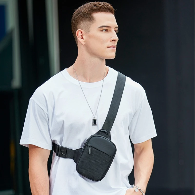 Men's Chest Bag Casual Japanese-style Oxford Cloth Crossbody Single Shoulder Bag Small Square Bag for Men