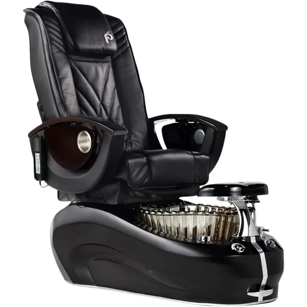 Professional Pedicure Spa with Glass Bowl, Fully Electric Shiatsu Massage Chair top w/Rolling, Punching and Kneading, Removable