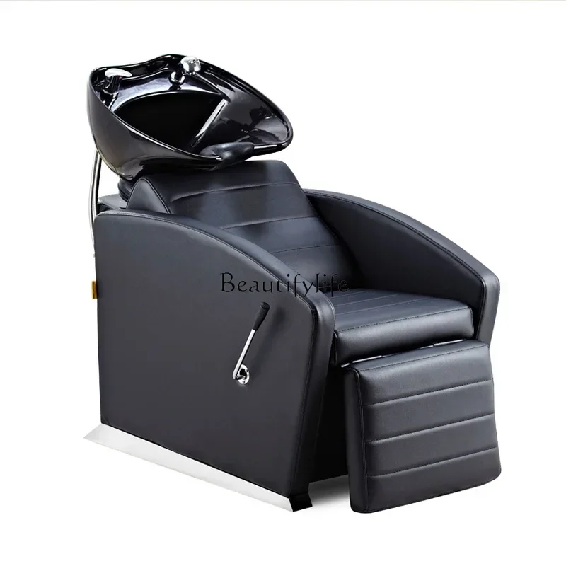 

Japanese Style Semi-Lying Shampoo Chair Simple for Hair Salon Sitting Flushing Bed Hairdressing Massage Couch