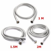 1 Pcs Flexible Shower Hose 1m/1.5m/2m Plumbing Hoses Stainless Steel Chrome Bathroom Accessories Water Head Showerhead Pipe